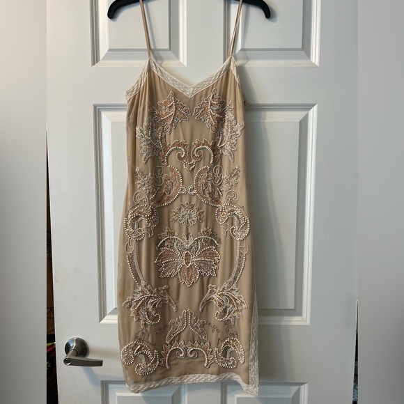 Needle & Thread | Dresses | Champagne Beaded Needle And Thread Midi Dress |  Poshmark